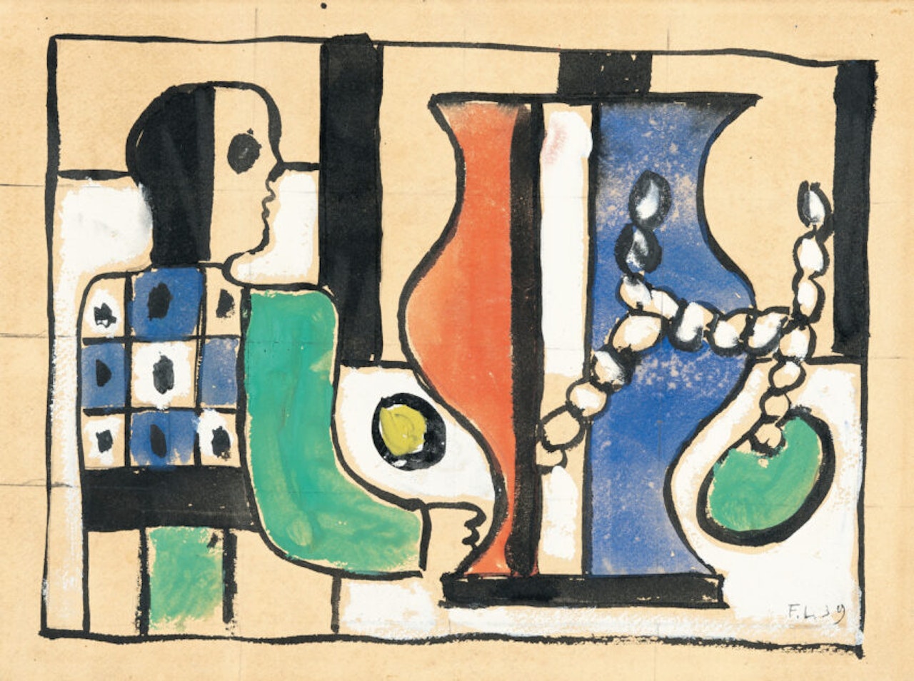 Composition: L"homme au vase by Fernand Leger