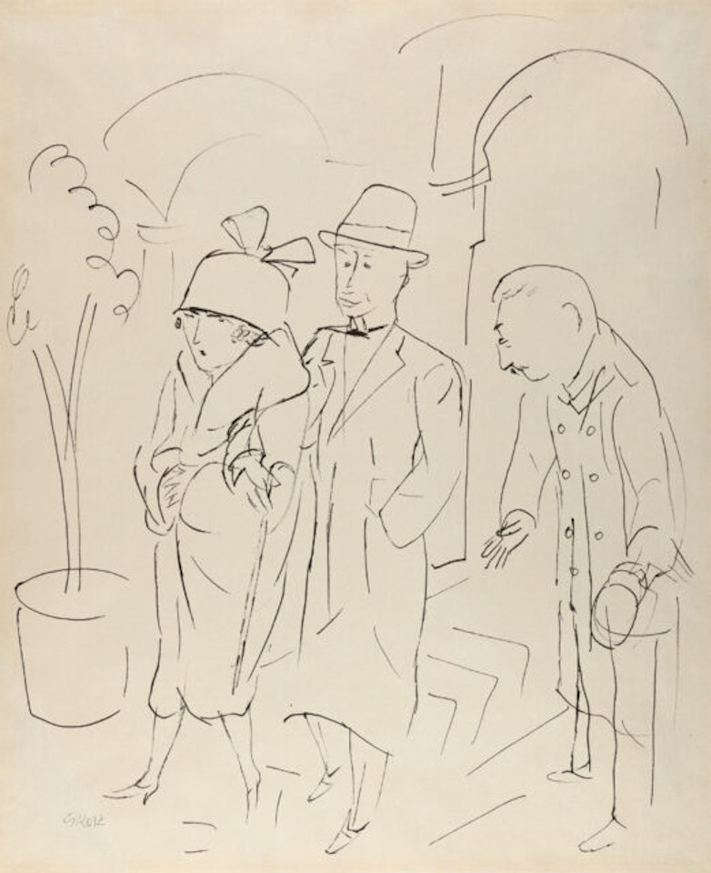 Recto: The departure - Verso: Welcome by George Grosz