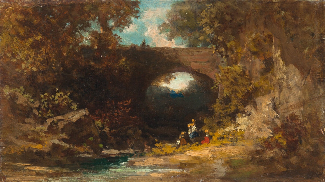Landscape with a Bridge by Carl Spitzweg