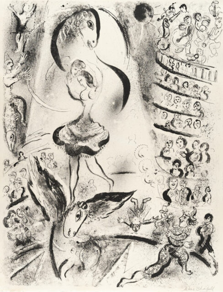 Equestrienne on winged horse by Marc Chagall