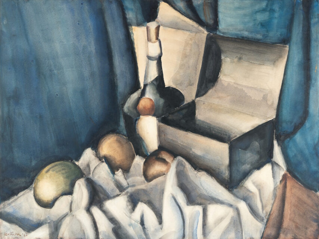 Still life with a bottle by Leo Gestel