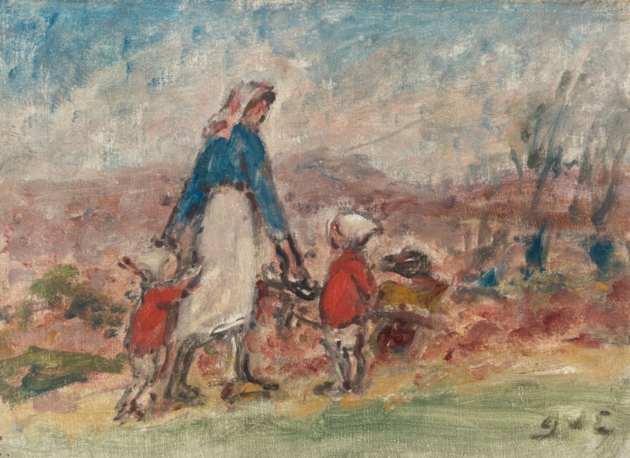 Paysanne and two children by Georges d’Espagnat