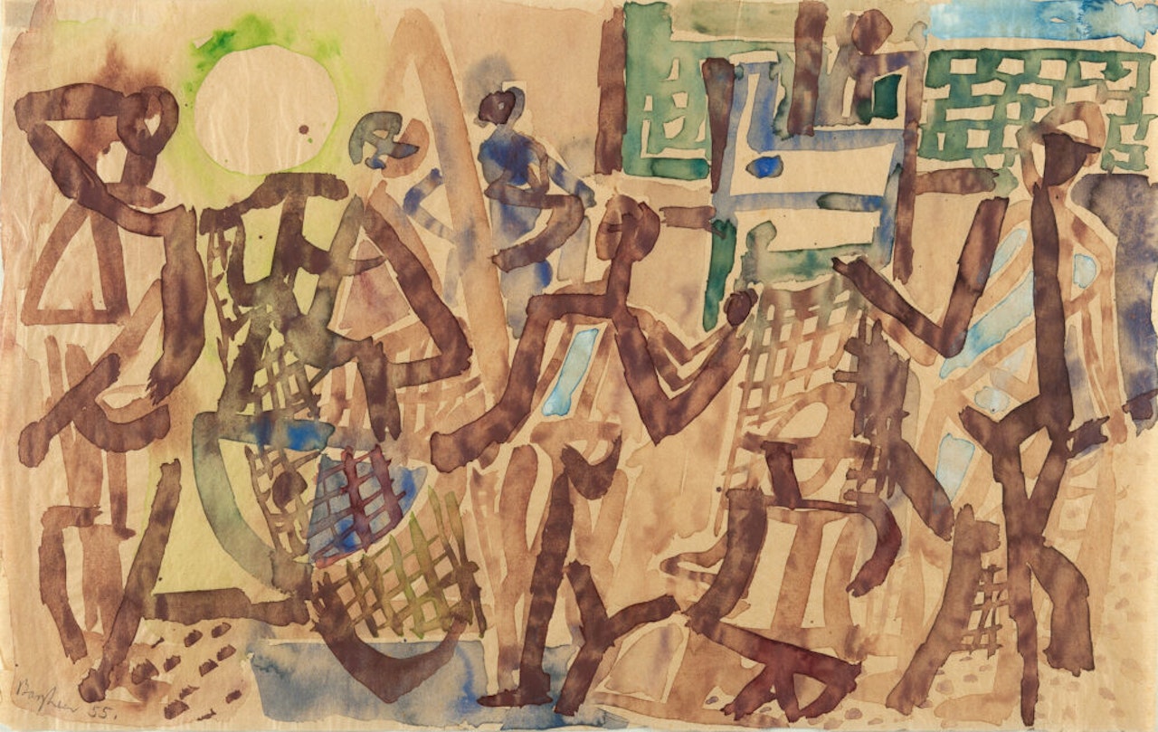“Fishermen with nets” by Eduard Bargheer