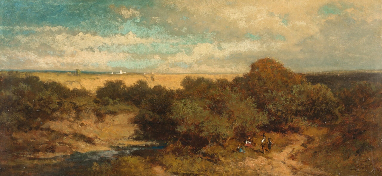 Landscape with small figures by Carl Spitzweg