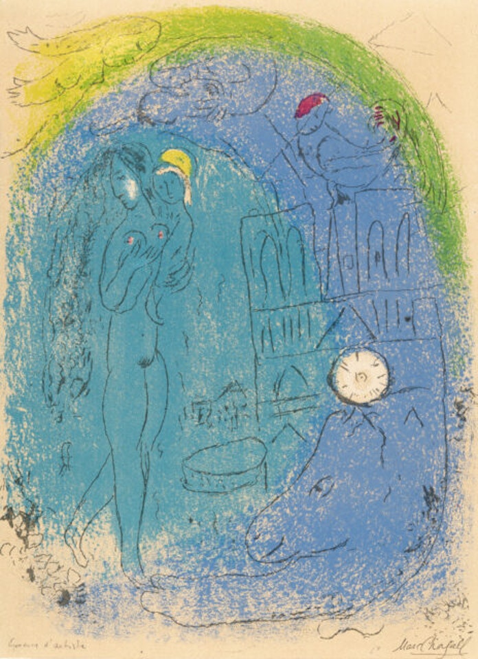 Mère et enfant devant Notre-Dame by Marc Chagall
