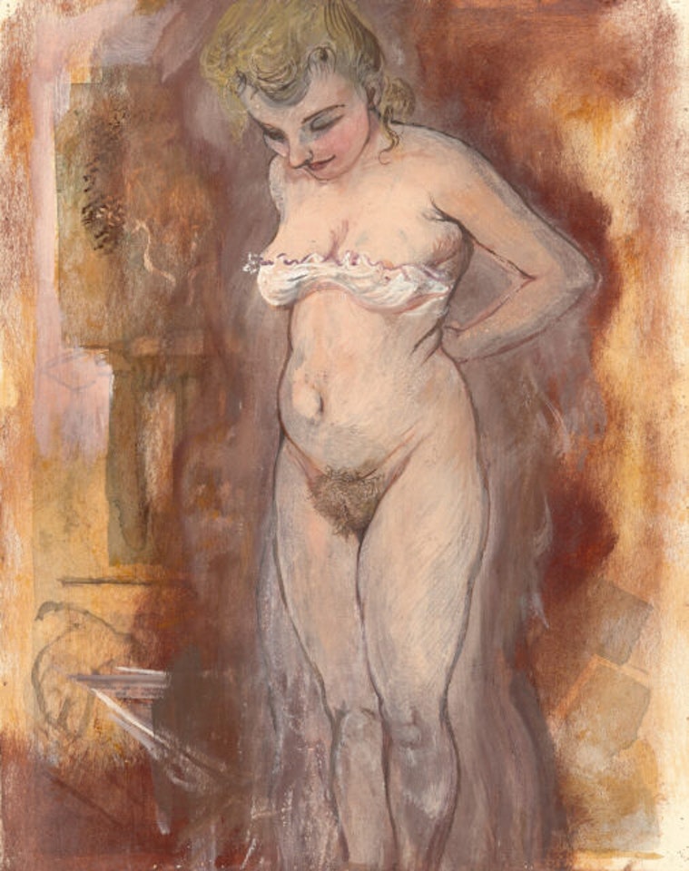 Woman undressing by George Grosz