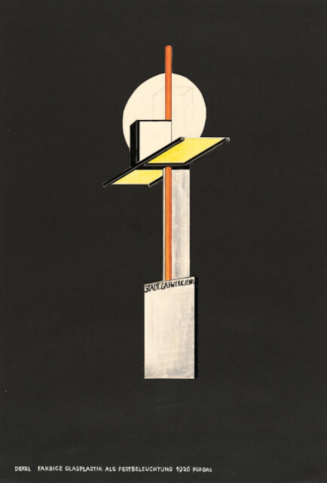 Colored glass sculpture as a festival lamp by Walter Dexel
