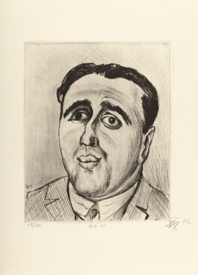 Untermhaus bei Gera - Singen; J.B. Neumann by Otto Dix