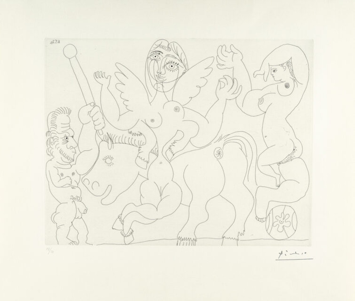 Tamer, écuyère-jument ailée from: 156 gravures by Pablo Picasso