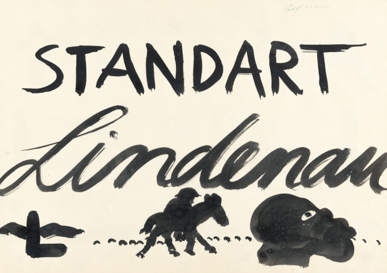Recto-verso: Lindenau standard - Work is lie by A.R. Penck