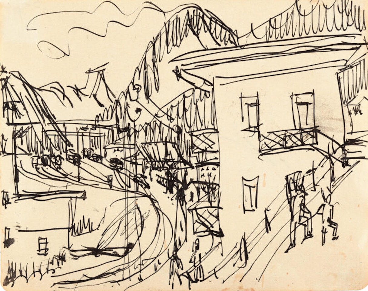 Davos train station by Ernst Ludwig Kirchner
