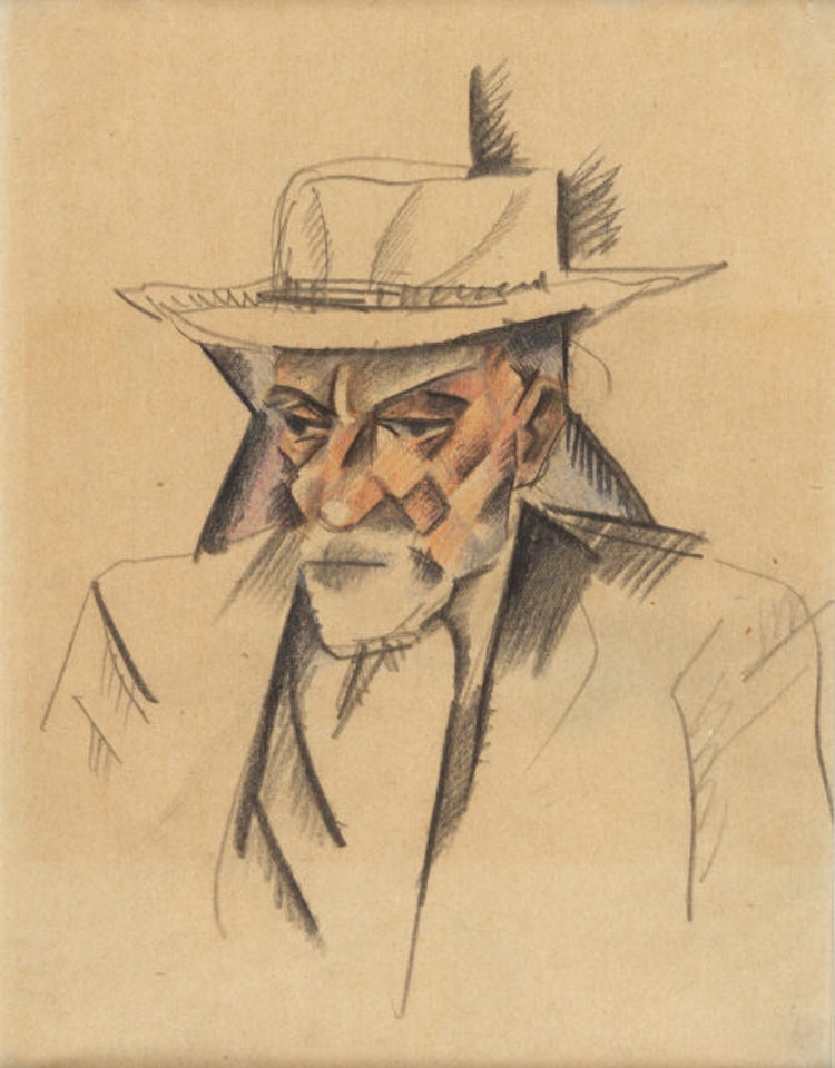 Old man in a hat by August Macke