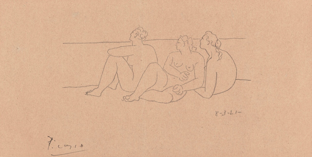 Sur la plage II (Trois Nus) by Pablo Picasso