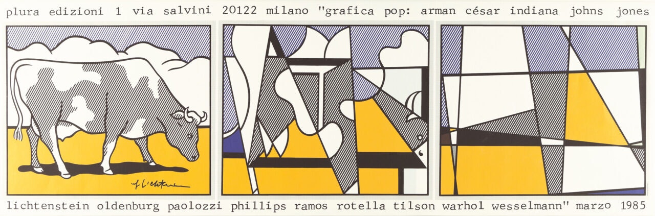 Poster: Cow going abstract by Roy Lichtenstein