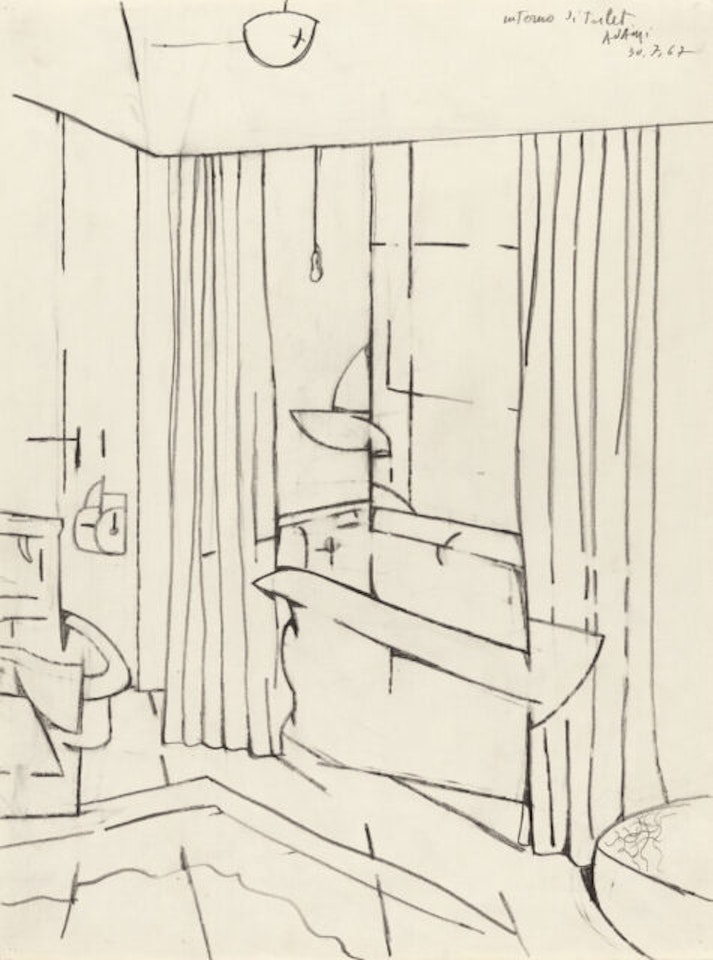 “interno di toilet” (inside the toilet) by Valerio Adami