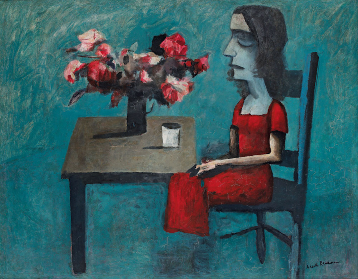 Barbara at the Table; c1956 by Charles Blackman