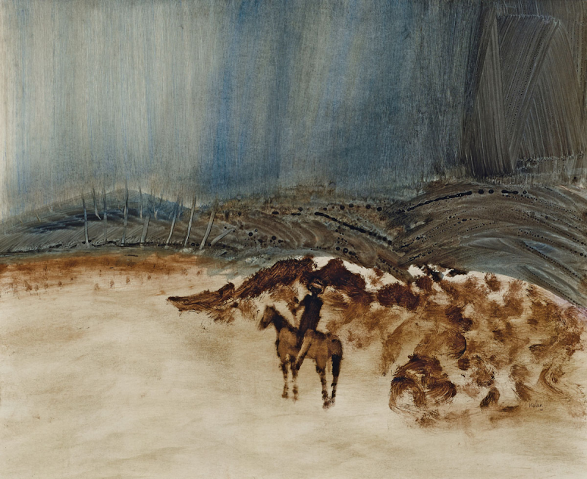 Kelly and Landscape; c1962 by Sidney Nolan