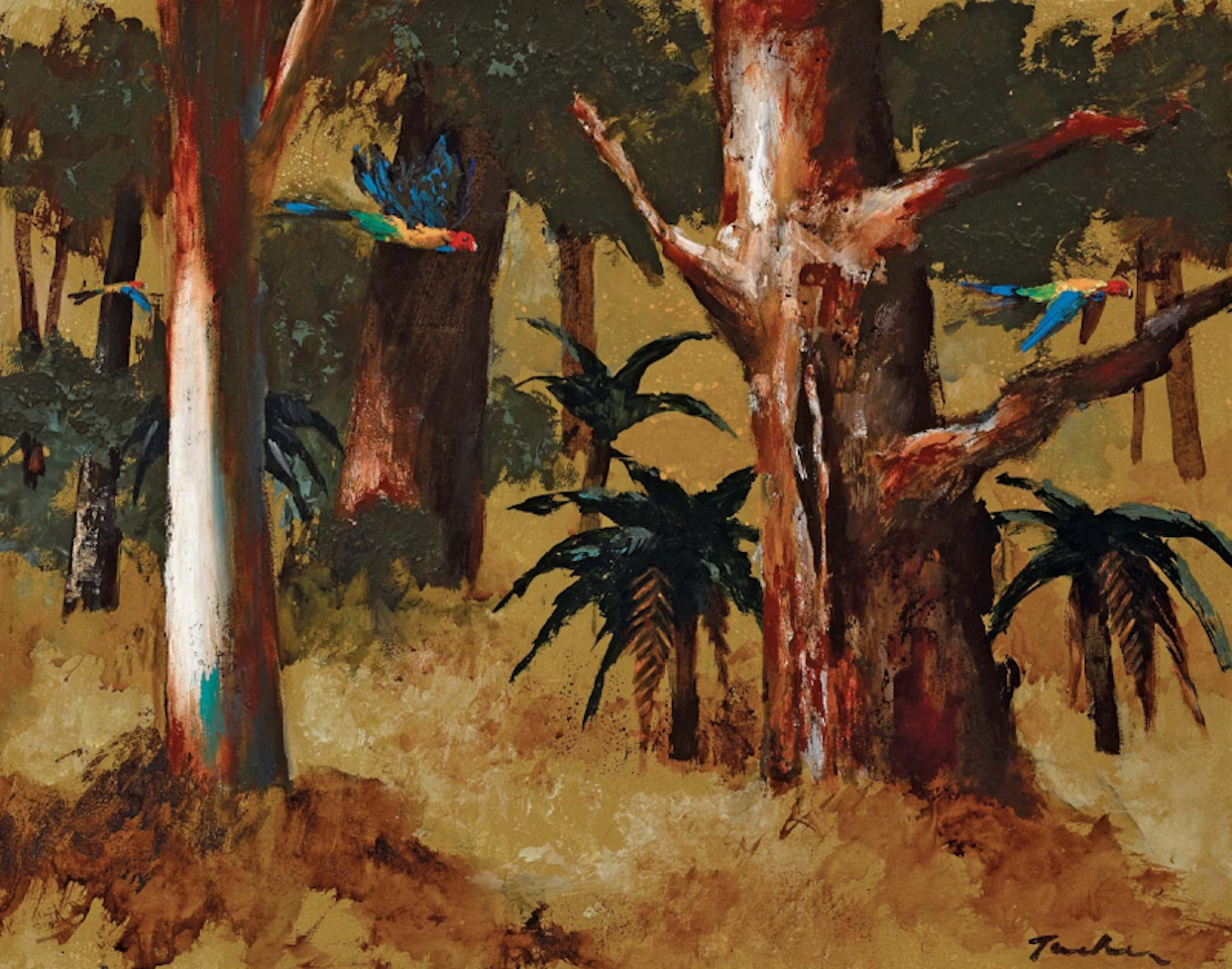 Parrots and Bush; by Albert Tucker