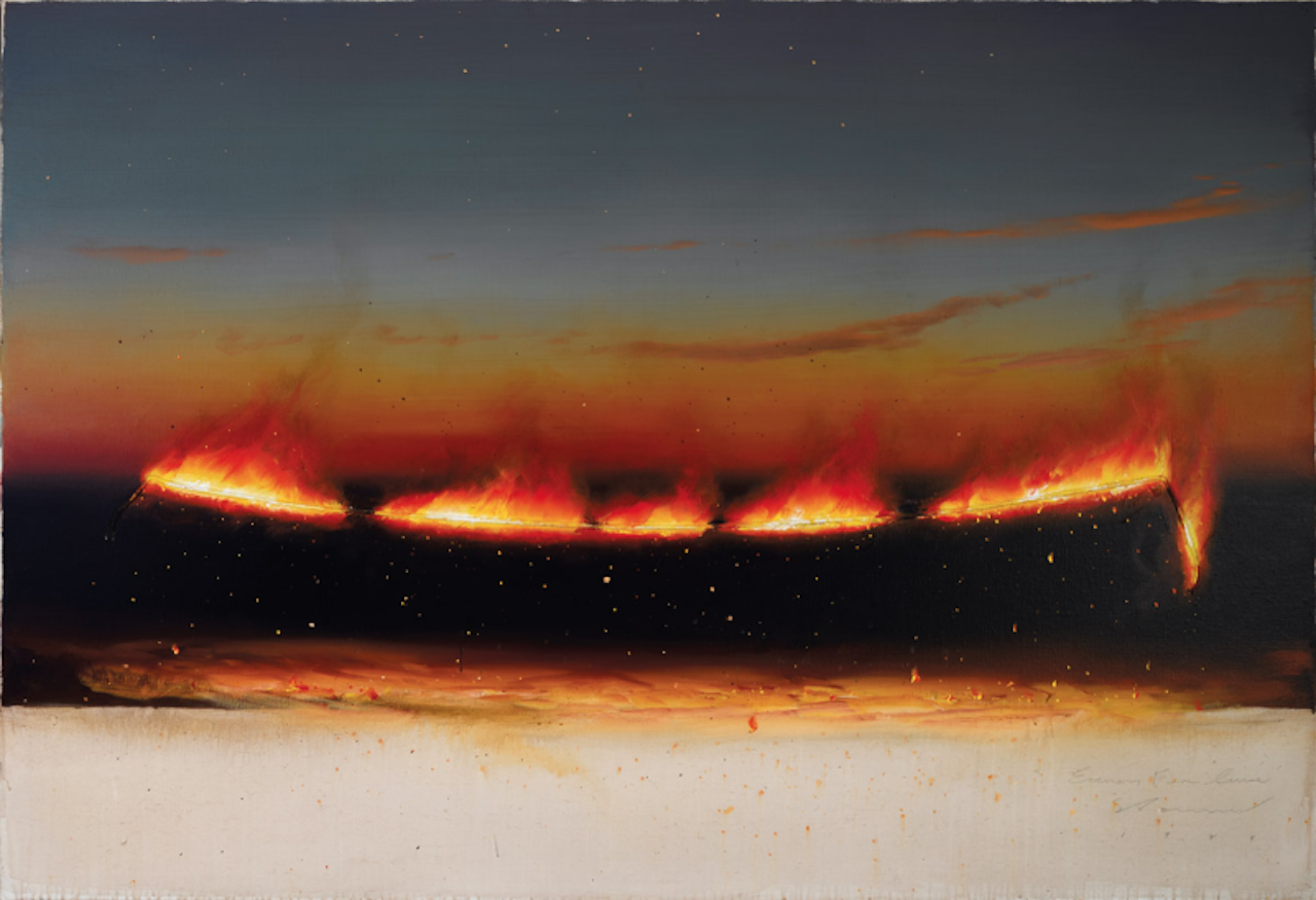 Evening Fire Line by Tim Storrier