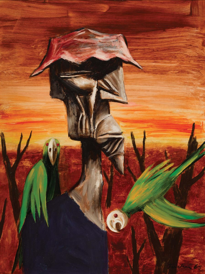 Intruder and Parrots by Albert Tucker