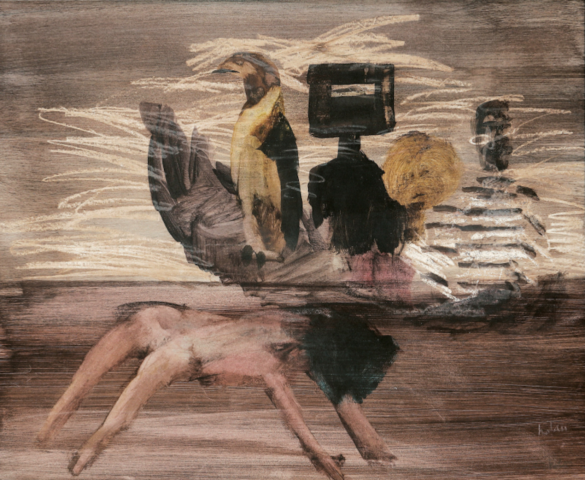 Kelly with Figures and Bird by Sidney Nolan