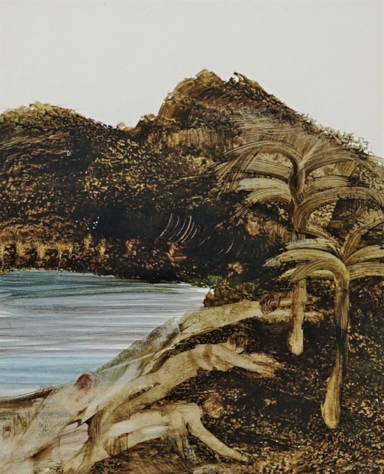 On the Black Wide Palms and Hills c1958 by Sidney Nolan