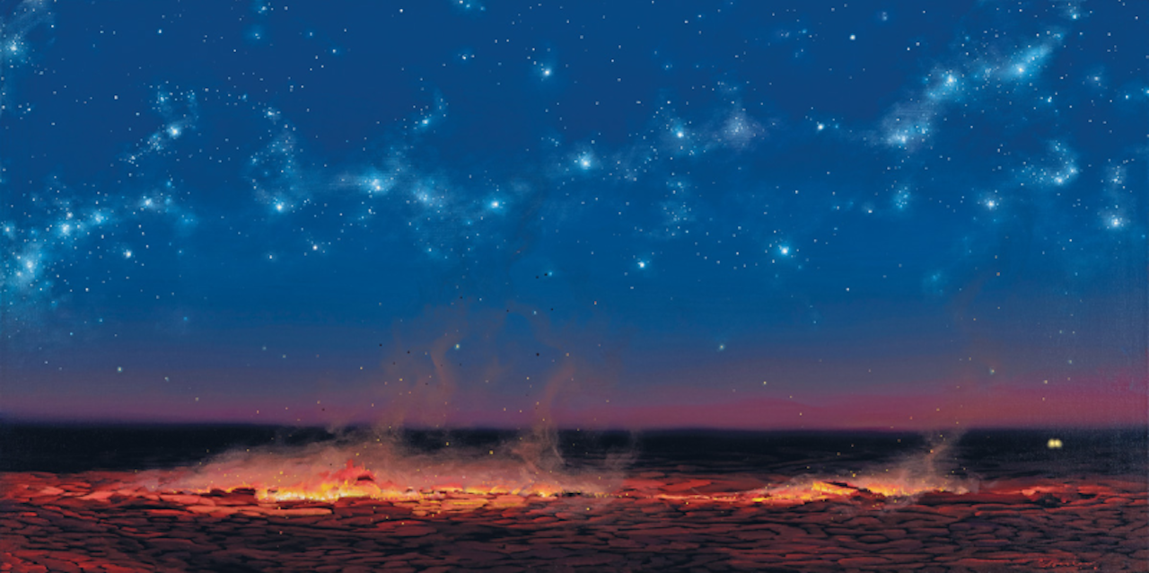 Evening Fire and Stars by Tim Storrier