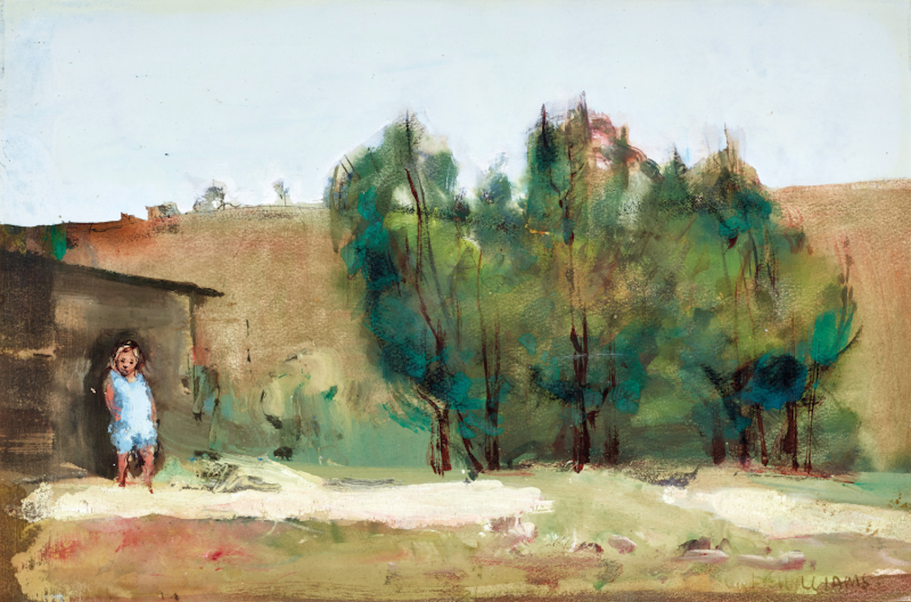Blue Figure in Landscape by Frederick Ronald Williams