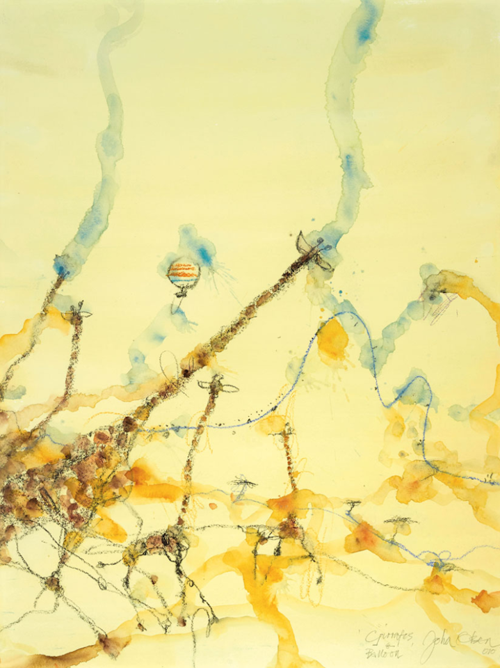 Giraffes and Balloon by John Olsen