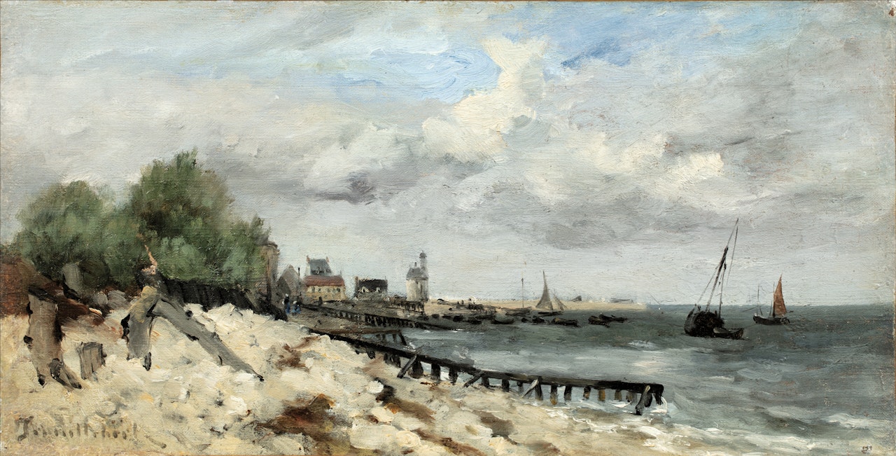 VIEW OF GRANDCAMP IN NORMANDY by Paul Désiré Trouillebert