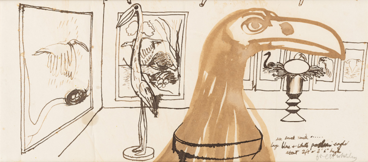 Sketch for Blue and White Porcelain Eagle by Brett Whiteley