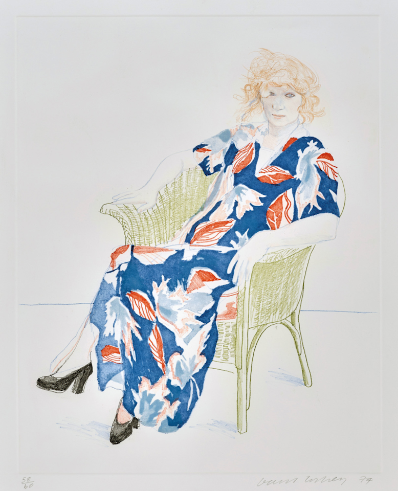 Celia in a Wicker Chair by David Hockney