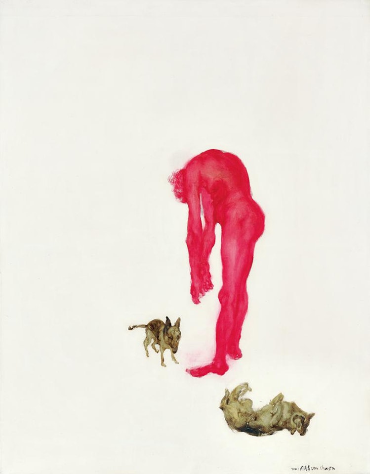 A RED MAN AND HEIGEN by Zhou Chunya