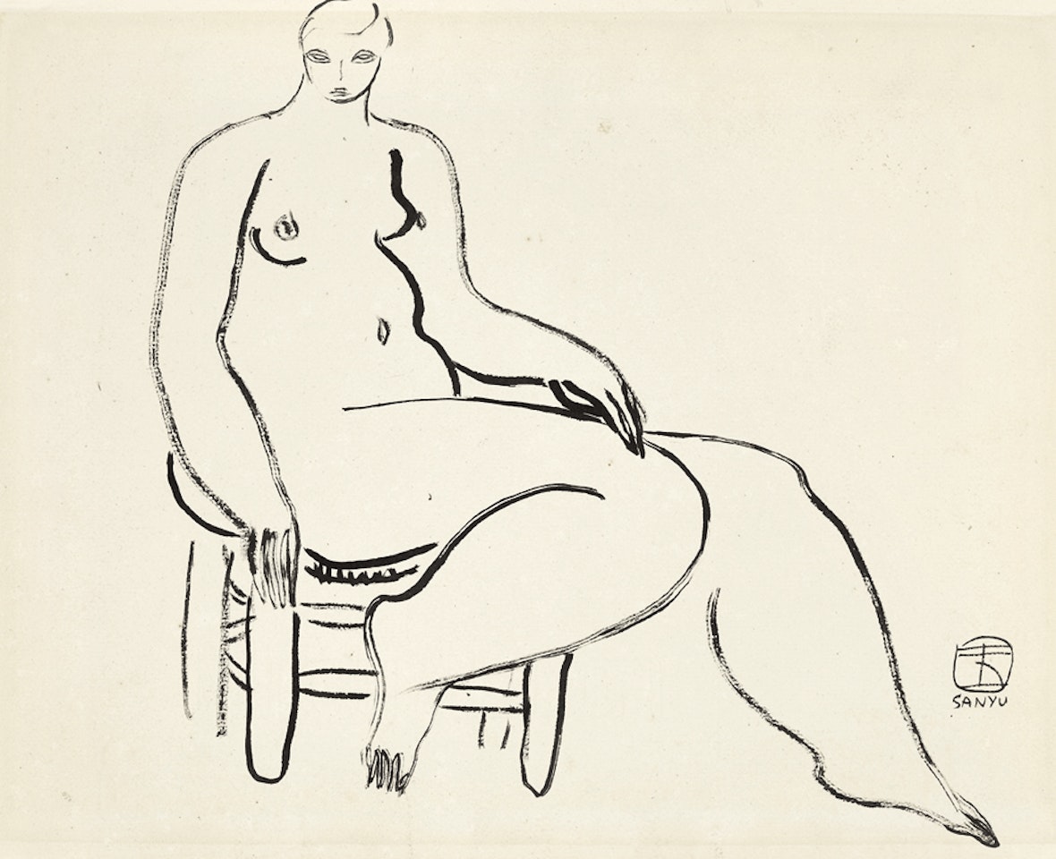 A GIRL SITTING ON THE CHAIR by Sanyu