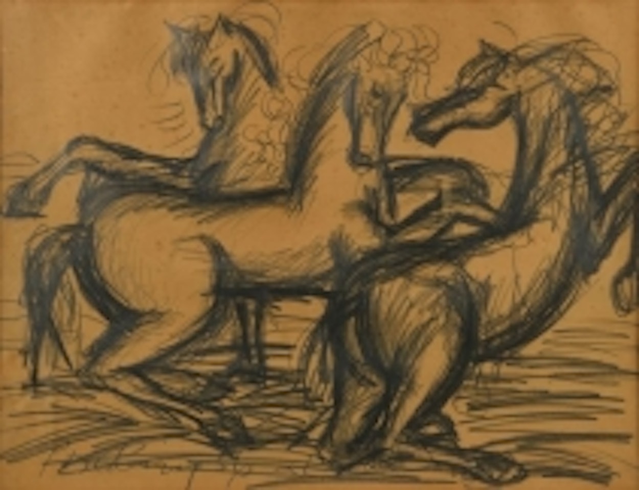 Three horses by Franz Priking