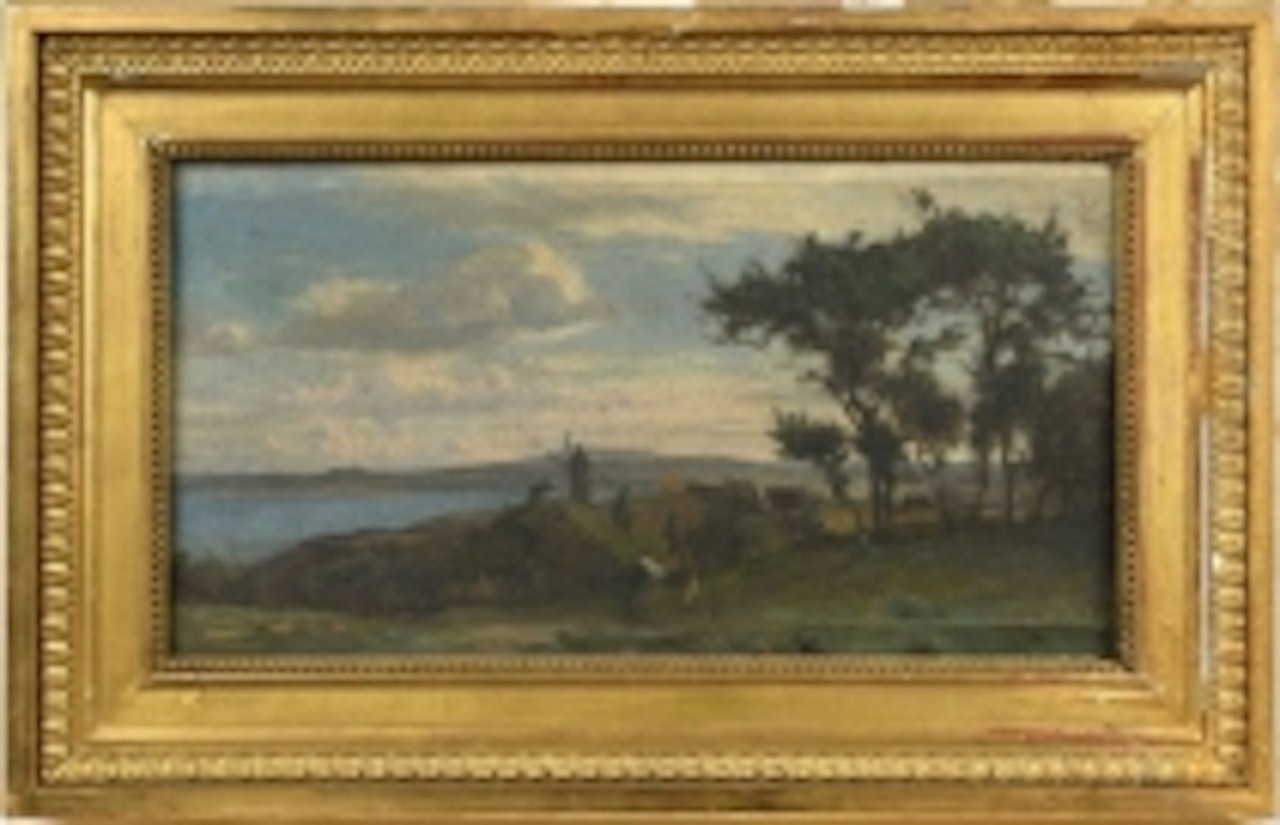 Landscape at the mill by French School