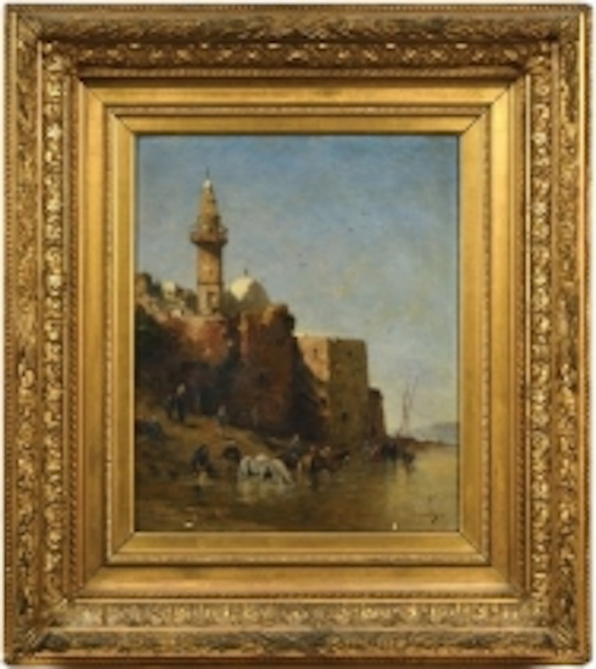 Animated orientalist landscape by Narcisse Berchere