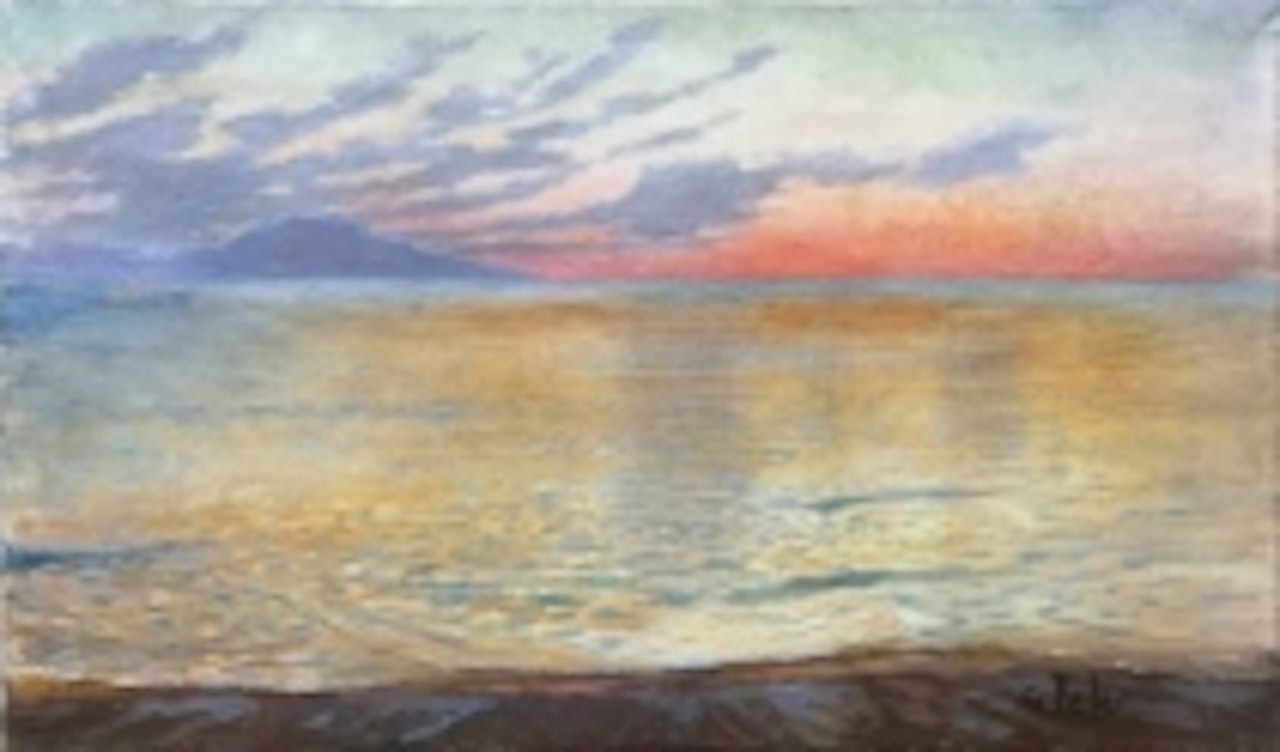 The sea in Algiers at setting sun by Georges Antoine Rochegrosse