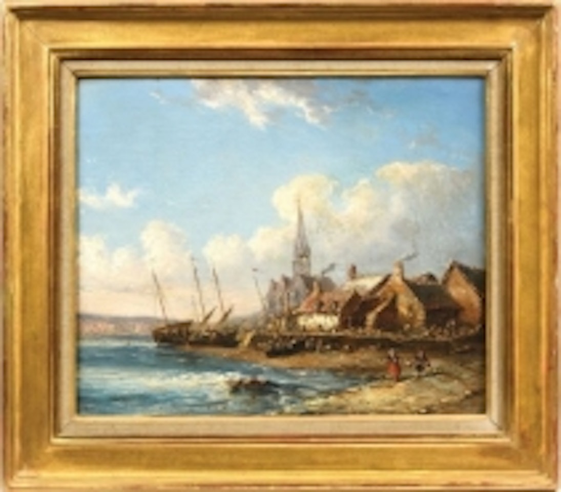 Lively seaside in Normandy by French School