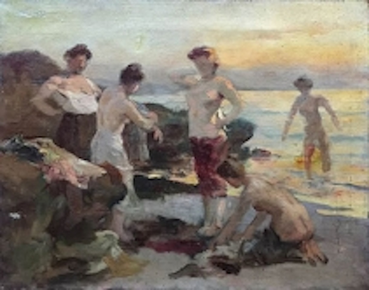Bathing by Russian School