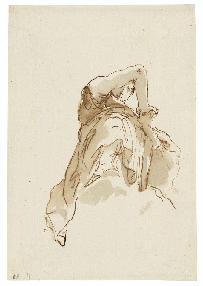 Study of a woman folding her hands, seen from below by Giovanni Battista Tiepolo