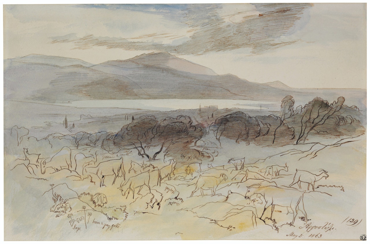 Argostoli and the Black Mountain, Cephalonia by Edward Lear
