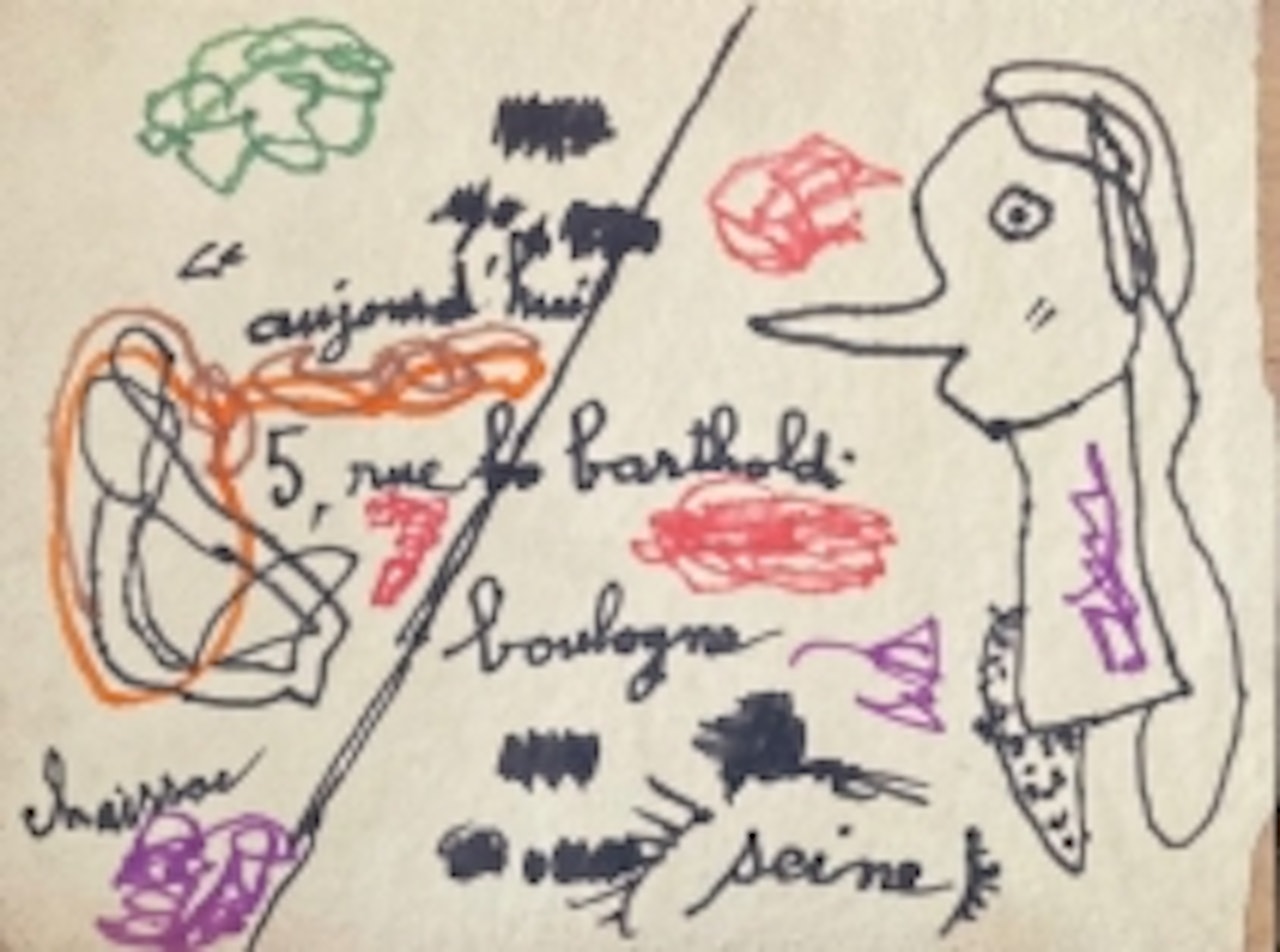 Composition with a character by Gaston Chaissac