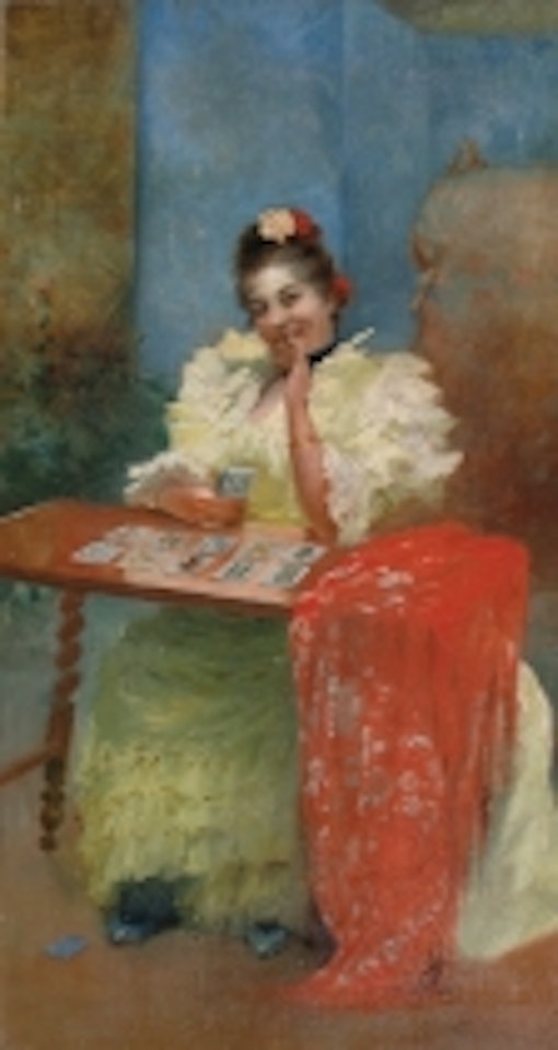 The solitario player by Italian School
