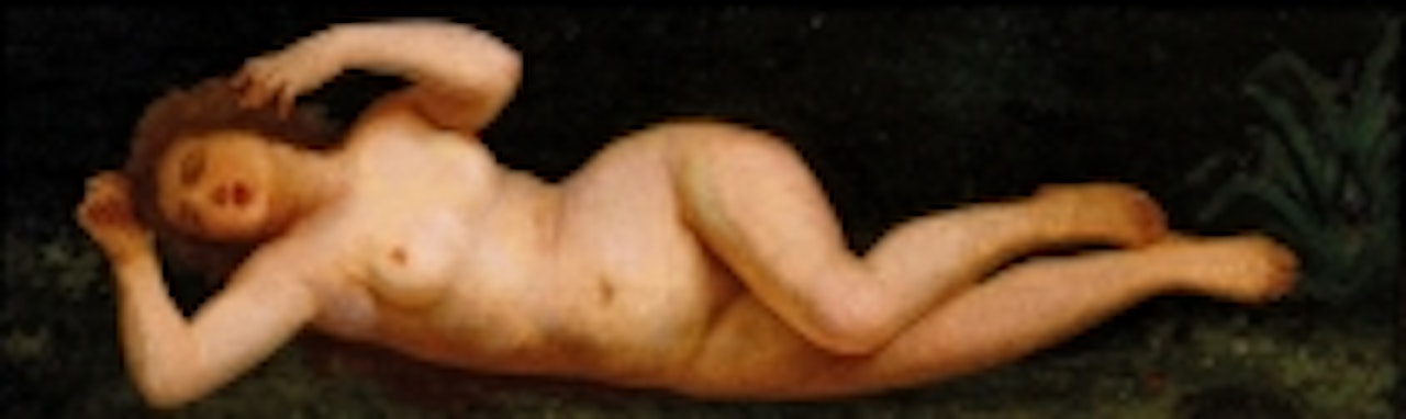 Nude lying in the garden by Paul Désiré Trouillebert