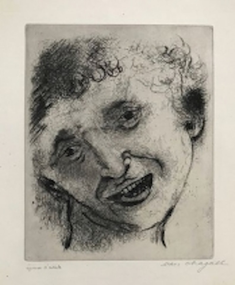 Self-portrait with a smile by Marc Chagall