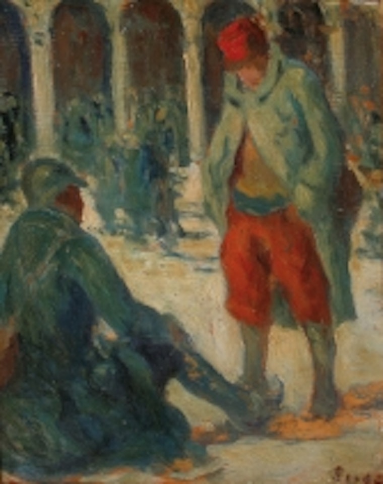 Soldiers at the station by Maximilien Luce