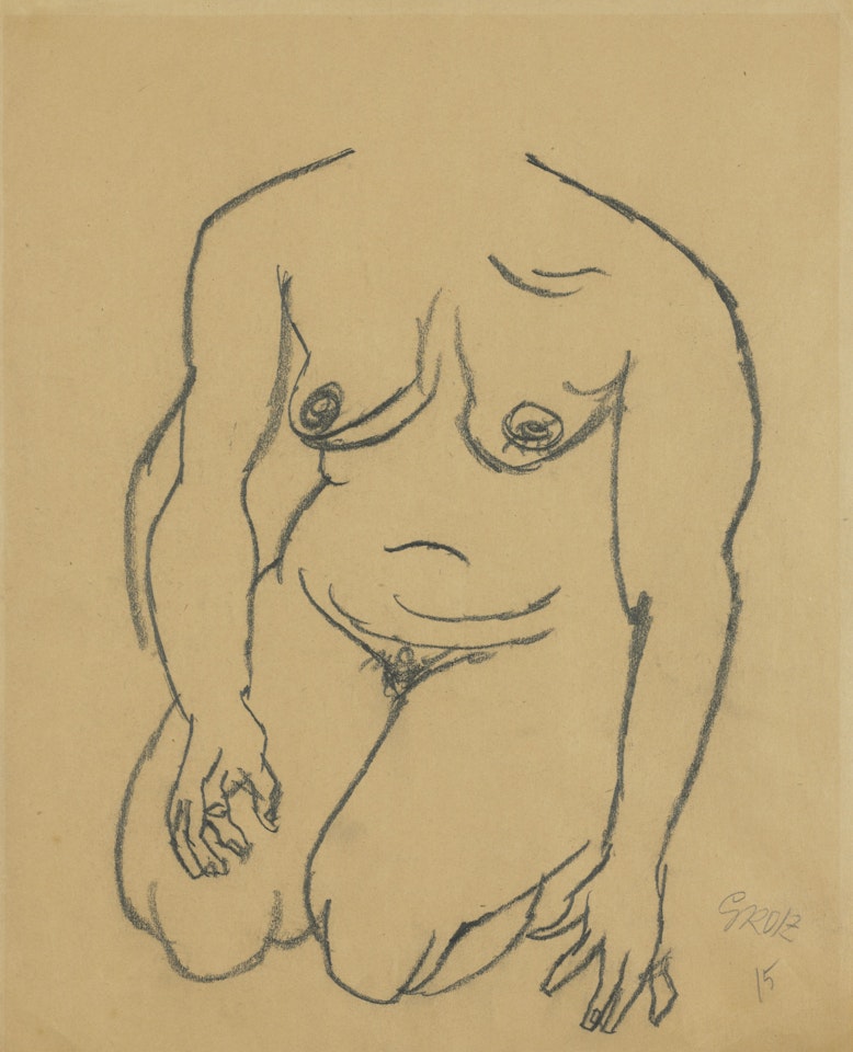 Kniender Akt by George Grosz