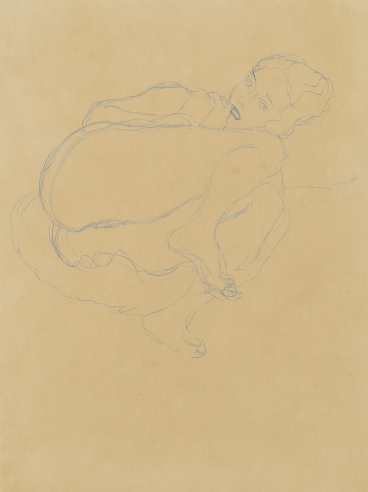 Zusammengekauerter Halbakt by Gustav Klimt
