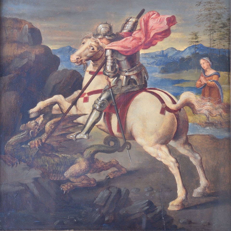 Saint George with the Dragon by Italian School